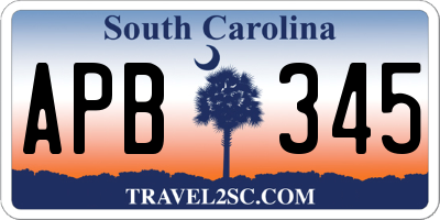 SC license plate APB345