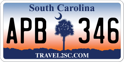 SC license plate APB346