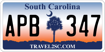 SC license plate APB347