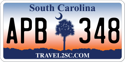 SC license plate APB348