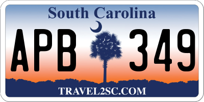 SC license plate APB349