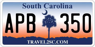 SC license plate APB350