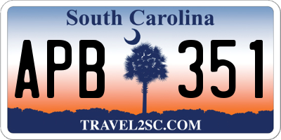 SC license plate APB351