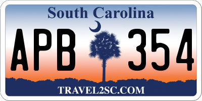 SC license plate APB354