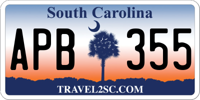 SC license plate APB355
