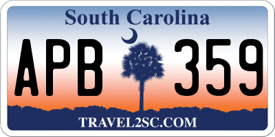 SC license plate APB359