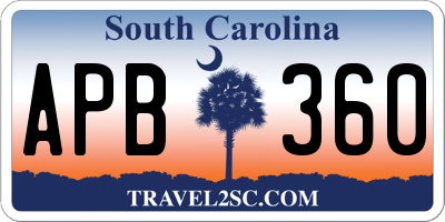 SC license plate APB360