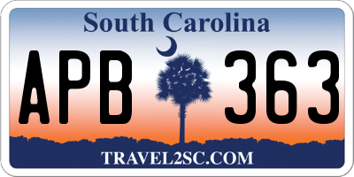 SC license plate APB363