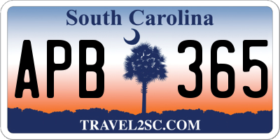 SC license plate APB365