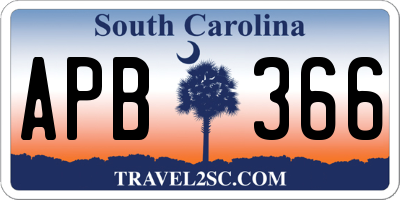 SC license plate APB366