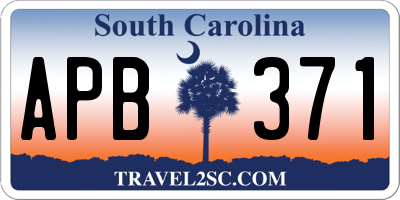 SC license plate APB371