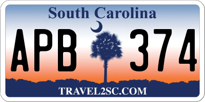 SC license plate APB374