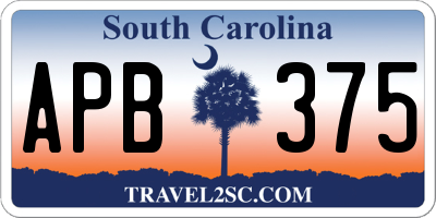 SC license plate APB375