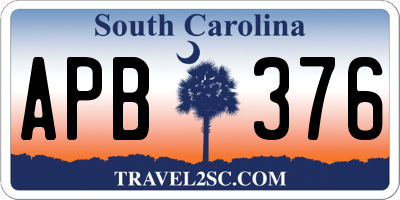 SC license plate APB376