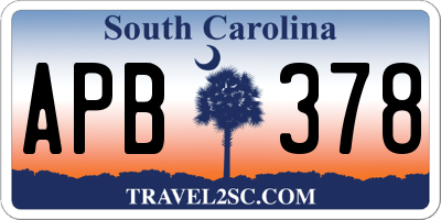 SC license plate APB378