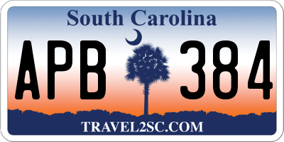 SC license plate APB384