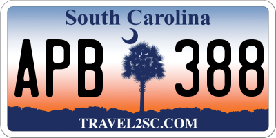 SC license plate APB388