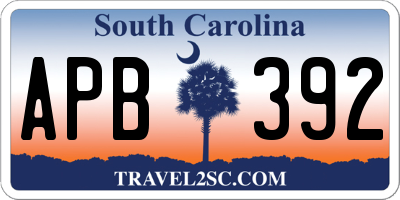 SC license plate APB392