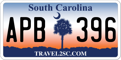 SC license plate APB396