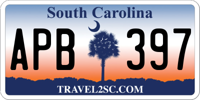 SC license plate APB397