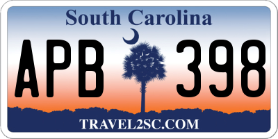SC license plate APB398