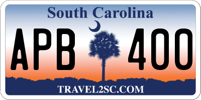 SC license plate APB400
