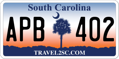 SC license plate APB402