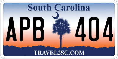 SC license plate APB404