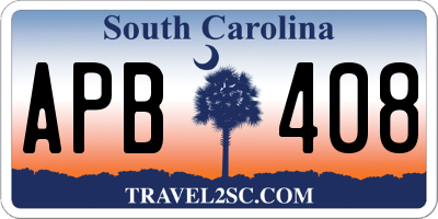 SC license plate APB408