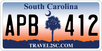 SC license plate APB412
