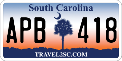 SC license plate APB418