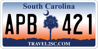 SC license plate APB421