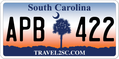 SC license plate APB422