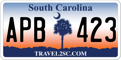 SC license plate APB423