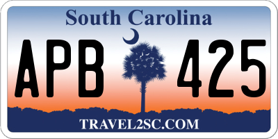 SC license plate APB425