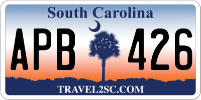 SC license plate APB426