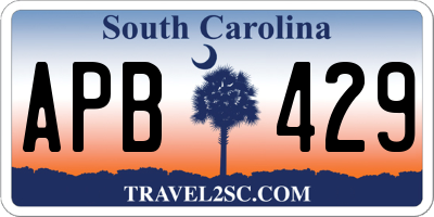 SC license plate APB429