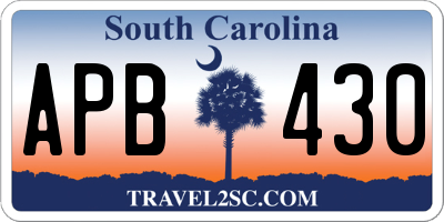 SC license plate APB430