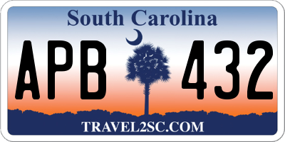 SC license plate APB432