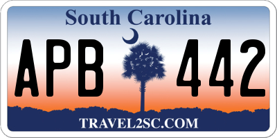 SC license plate APB442