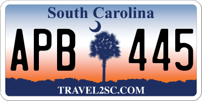 SC license plate APB445