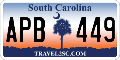 SC license plate APB449