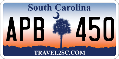SC license plate APB450