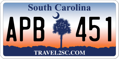 SC license plate APB451