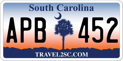 SC license plate APB452