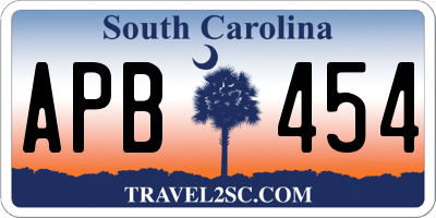 SC license plate APB454