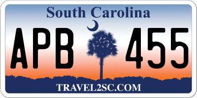 SC license plate APB455