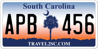SC license plate APB456