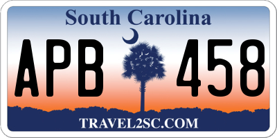 SC license plate APB458