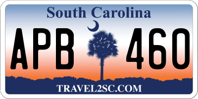 SC license plate APB460